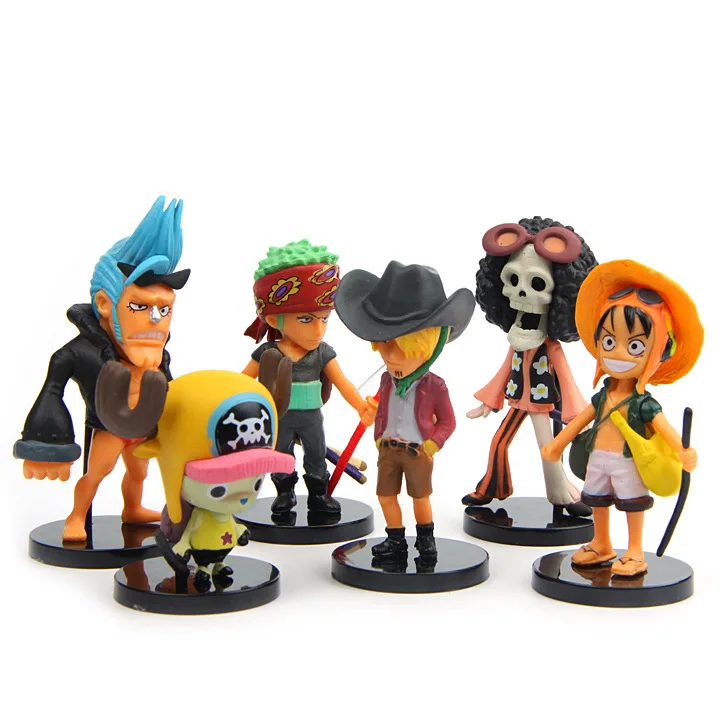 6pcs/set One Piece The straw hat Pirates Diy Animiation Action Figure