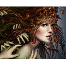 Full Painting Diamond Diy Embroidered Diamond 3d Square Diamond Mosaic Paintings Icons Gifts Crafts Interior Girl and butterfly dazzle butterfly prints diamond paintings