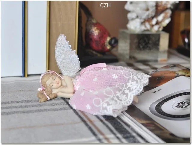 Милая фигурка спящей Феи для девочек, декоративная статуэтка Ангела из смолы, украшение для рукоделия, подарок на день рождения и украшение комнаты
