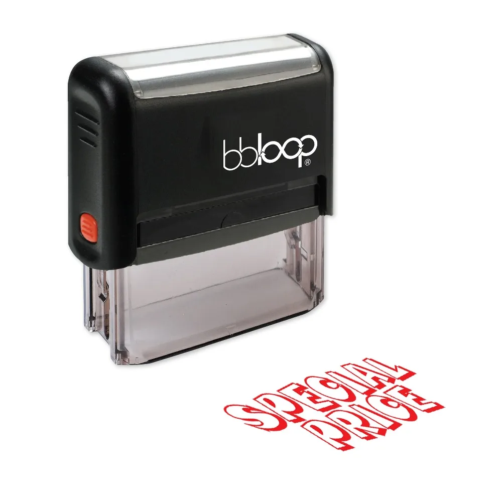 BBloop &quotSPECIAL PRICE" Bubble Letters Self-Inking Stamp Rectangular Laser Engraved RED | Дом и сад