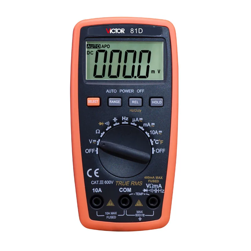 Amperometro Multitester Victor 81D 3 3/4 Multimetro Digitale Ac Dc Resistenza Capacità Frequenza Tester Multimetro