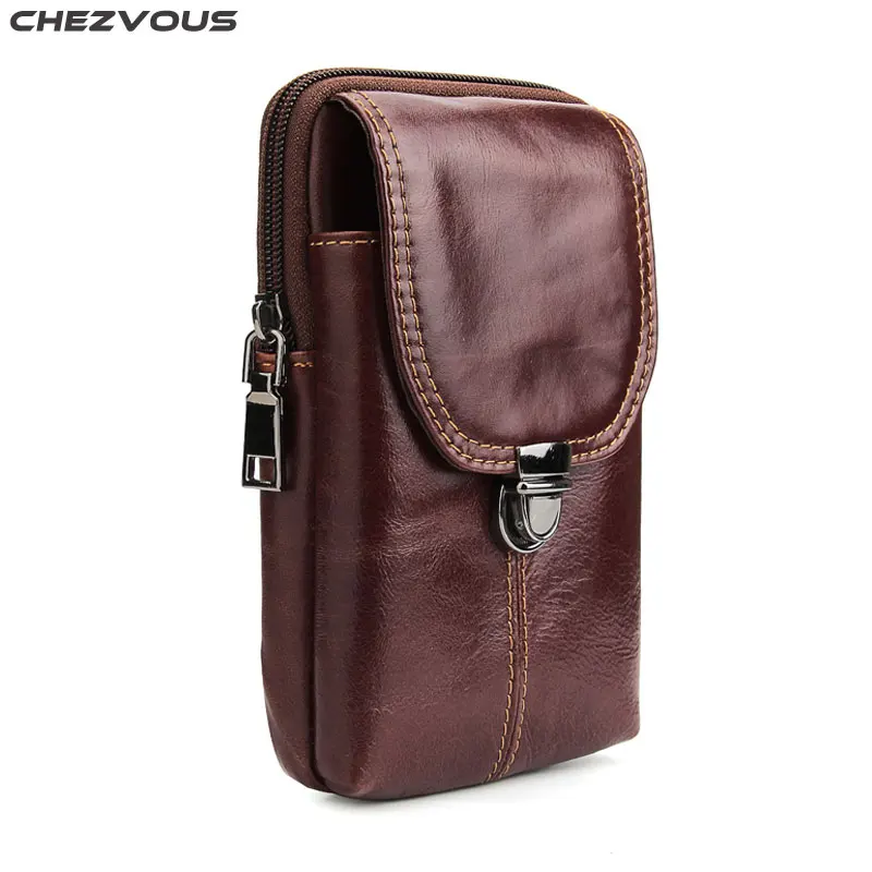 Chezvous 6.3 ''Caso Sacchetto Del Telefono Mobile Per Il Iphone 7 8 6 Plus. X 5 Leather Belt Clip Custodia Per Armi Per Samsung S8 S9 Più S7 S6 S5