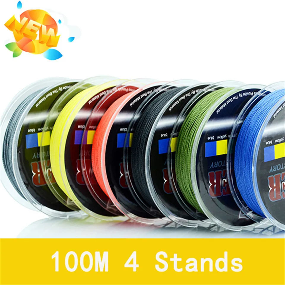 

Wholesale Monofilament Braided Fishing Line 100m Floating Multicolor 8-60LB High Quality PE 4 Strands China 2014 Free Shipping