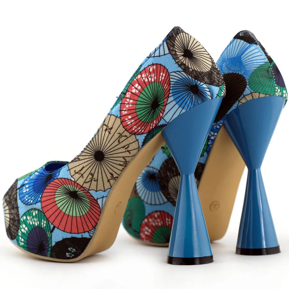 Plate Rose Bout Ouvert bleu Lf40804 Cône Pompes D'impression Talons pink À De Blue forme Parapluie naWqSSd5Y0