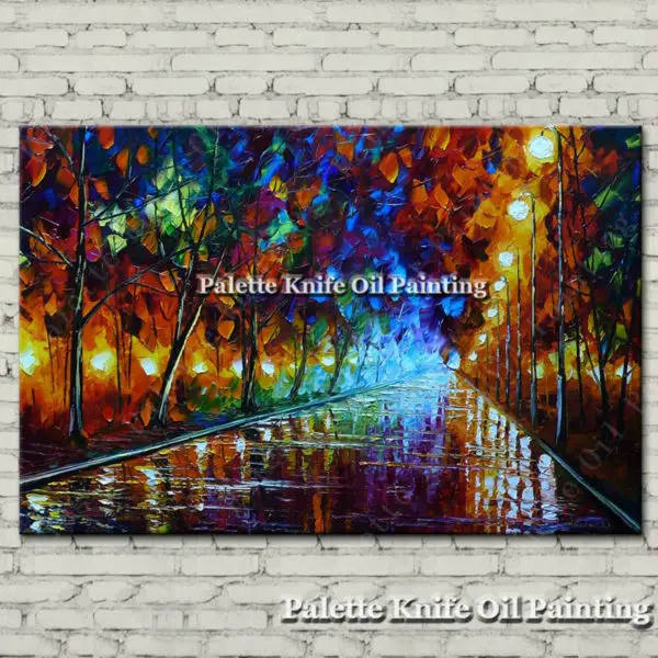 Hand painted Canvas Oil painting Wall Pictures for Living room wall decor art canvas painting palette knife landscape 19