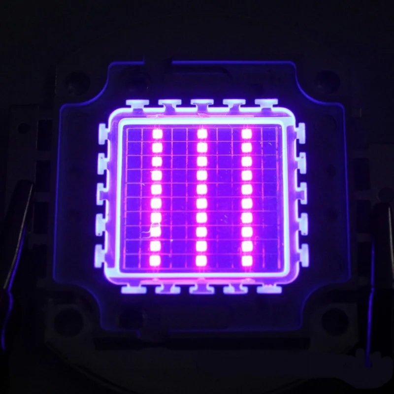 Высокомощный светодиодный чип 100 Вт фиолетовый ультрафиолетовый(УФ 395~ 400нм) SMD COB светильник 100 Вт Ультрафиолетовый ламповый светильник