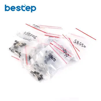 

TL431 A733 C1815 A1015 C945 2N3904 2N3906 SS8050 SS8550 2N2222 21valuesX10pcs=210pcs,Transistor Assorted Kit
