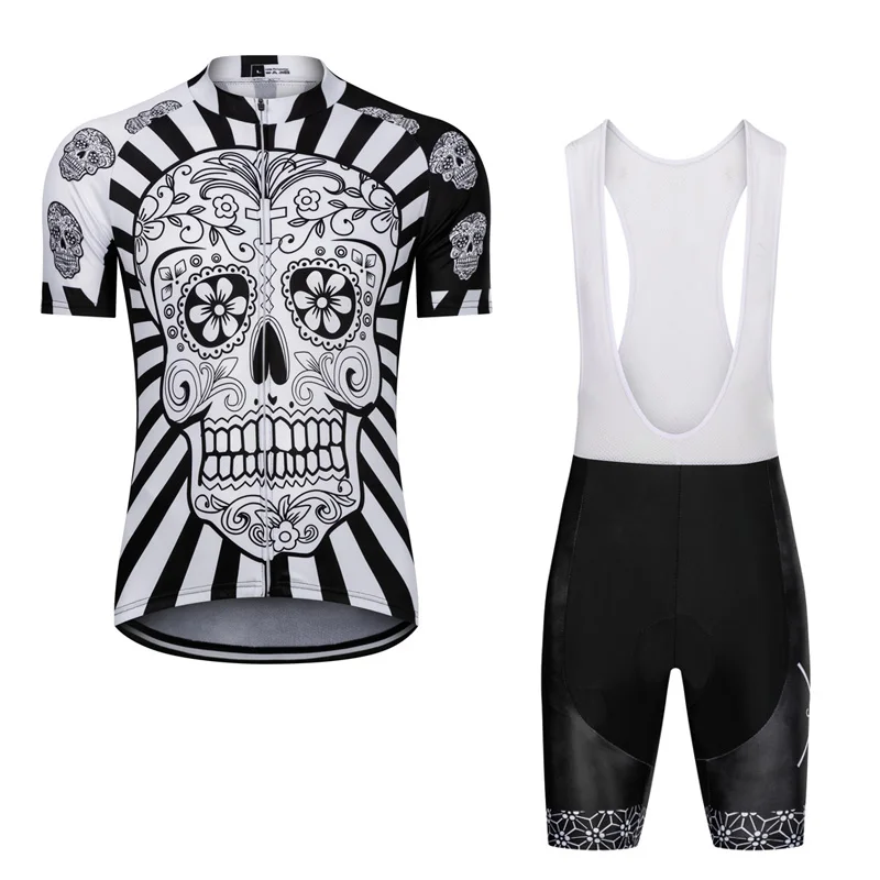 SPTGRVO LairschDan, велосипедная футболка с черепом, набор для женщин/мужчин, лето полиэстер, велосипедный костюм, одежда для шоссейного велосипеда, комплект одежды для горного велосипеда