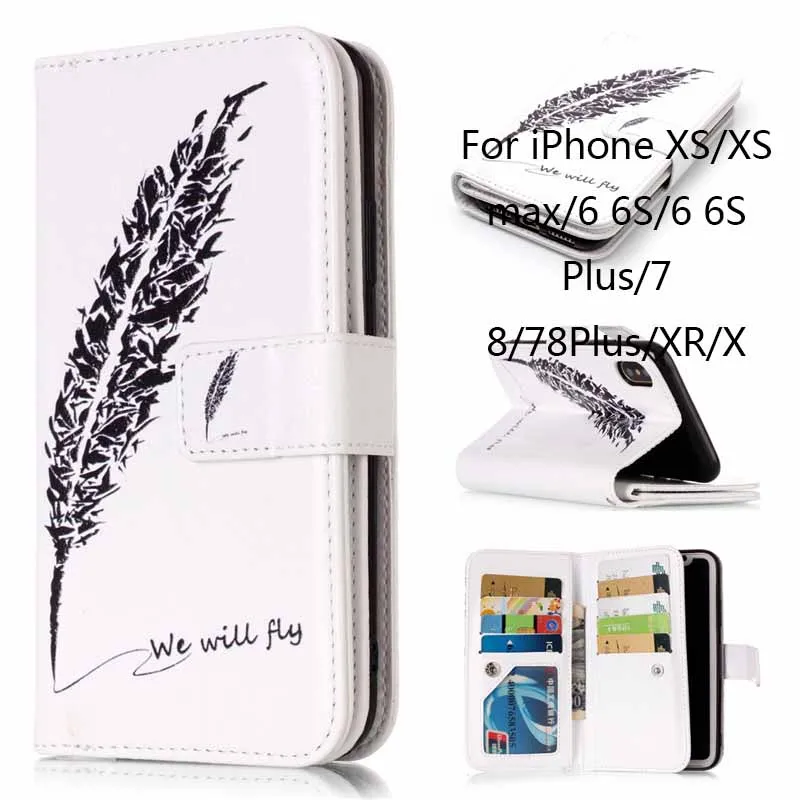 

Leather Flip Stand Mirror Case PU for iPhone XS XR Max Card Slot Phone Cases For iPhone X 8 7 6S 6 Plus Flip 360 Cover