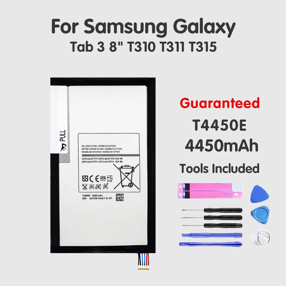 

Li-ion Tablets Battery T4450E For Samsung Galaxy Tab 3 8.0 T310 T311 T315 Replacement Batterries 4450mAh Akku + Free Tools