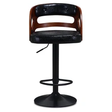Wooden Back Bar Chair Multi-function Front Desk Retro High Stool with Footrest Household Stable Balcony Leisure Stool PU Seat цена Wooden Back Bar Chair Multi-function Front Desk Retro High Stool with Footrest Household Stable Balcony Leisure Stool PU Seat цены онлайн