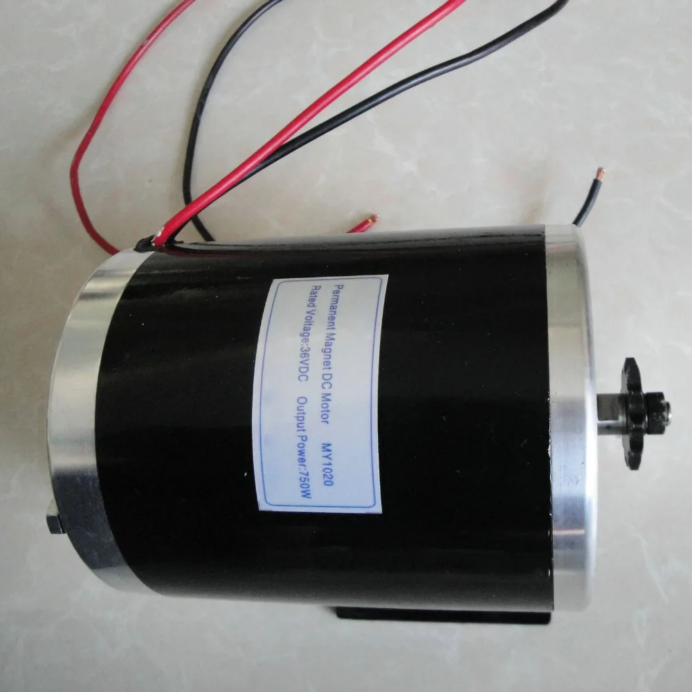 Clearance YALU MY1020 800W 36V/ 48V ATV Buggy #25 or T8F sprocket Small electric tricycle E-Scooter DC motor with Mounting bracket 9
