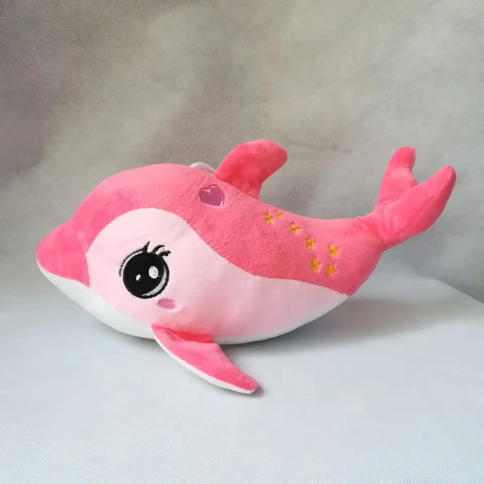 Около 35 см прекрасный розовый плюшевая игрушка Дельфин, мягкая игрушка кукла подарок на день рождения h2599