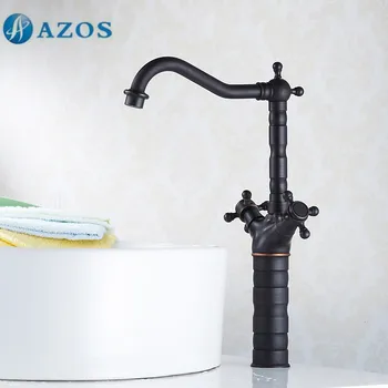

AZOS Bathroom Basin Tap Brass Oil Rubbed Bronze Single Hole Deck Mount Hot Cold Mixer Toilet Sink Faucet Furniture MPDKZ026