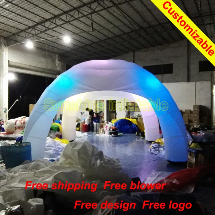 

6mLx6mWx3mH charming LED advertising event wedding party spider dome inflatable tent with bright light system