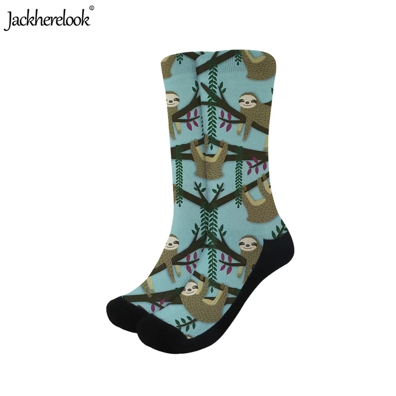 

Jackherelook Sport Socks 3D Tropical Sloth Pattern Comfortable High-quality Women Lady Girls Socks Running Walking Bicycle Sock
