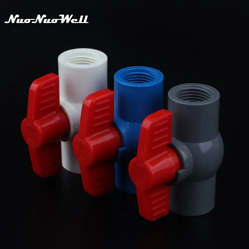 

1pc PVC Female 3/4" Thread Ball Valve Aquarium Switch for Fish Tank Flow Connector 25mm Water Pipe Valve Garden Irrigation Parts