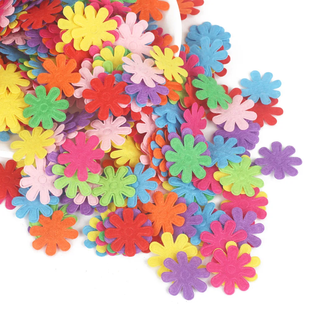 26 Styles Non-woven Patch Children Handmade Puzzle Materials Petal Crown Pattern Kids Patches Sticker DIY Sewing Craft Supplies