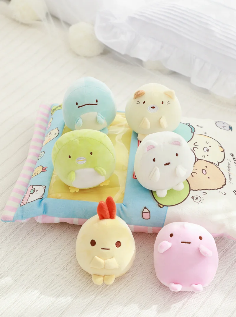 45 см* 35 Sumikko Gurashi угловой био подушка в том числе маленькое создание милый кот динозавр медведь Пингвин курица Плюшевые игрушки 6 шт./компл