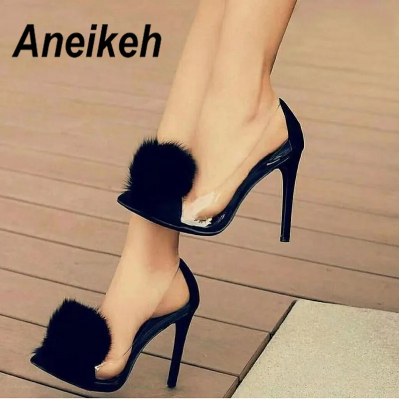 Aneikeh Clear PVC Transparent Pumps Slip-On Thin Heel High Heels Point Toes Womens Party Shoes Nightclub Pumps Black Size 35-40 Aneikeh Clear PVC Transparent Pumps Slip-On Thin Heel High Heels Point Toes Womens Party Shoes Nightclub Pumps Black Size 35-40