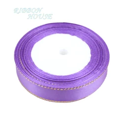 Luxurious 20mm White Satin Ribbon with Gold Edge - 25 Yards of High - Quality Gift Packaging Ribbon (Wholesale) - 20mm (Lavender)