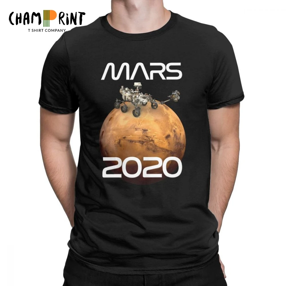 

Mars 2020 Rover Mission T-Shirt for Men Space Explorers Occupy Mars Short Sleeve Awesome Tees Crew Neck 100% Cotton Tops T Shirt
