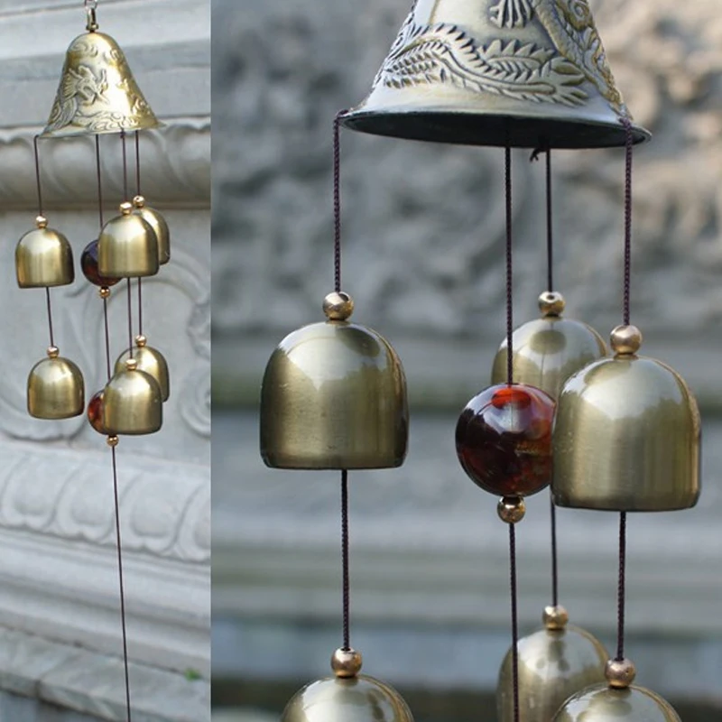 Metal Wind chimes Bells Copper Tubes Copper alloy Campanula Large wind