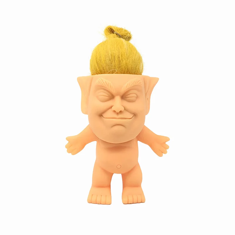 Hot Anime FigurineTrump Silicone Troll Doll Creative Simulation Trump Doll  Figurinhas Poppy Branch Magic Fairy Hair Toy Gifts