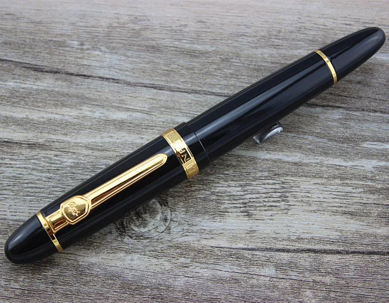 Jinhao 159 шариковая ручка черная Лаковая Золотая отделка большая тяжелая|roller ball pen|ball
