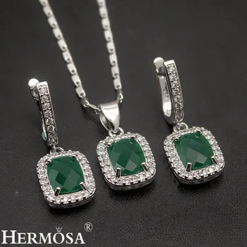 

Hermosa Classic Gift Grace Women Jewelry Sets Silver Color Necklace Earrings Set Fashion Hermosa