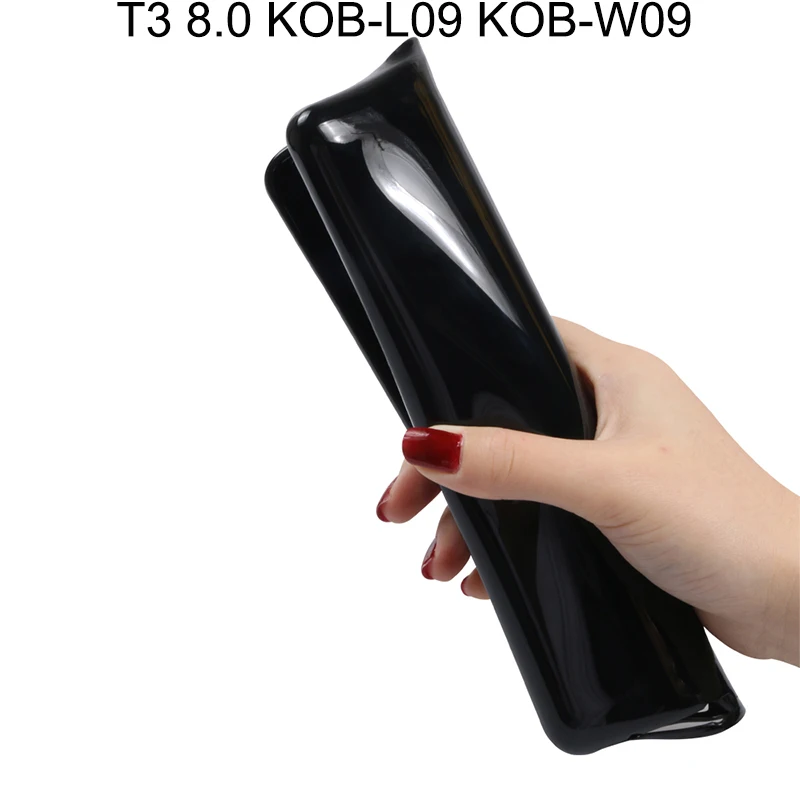 Чехол из искусственной кожи для huawei MediaPad T3 8,0 KOB-L09 KOB-W09 Honor Play Pad 2 JDN-AL00/W09 планшет Funda чехол для huawei T3 8 дюймов - Цвет: Black Silicone Case