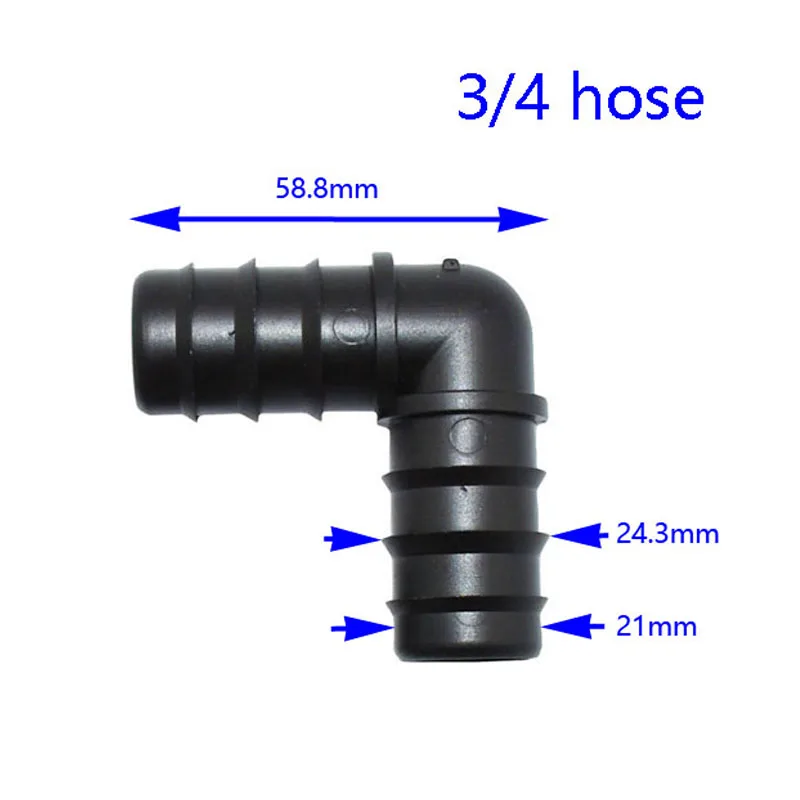 Irrigation 1/2 hose elbow barb 3/4 knee 90 degrees elbow hose repair connection adapter Irrigation System Fittings 4pcs 