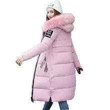 Brieuces new Big fur winter coat thickened parka women slim long winter down cotton coat Plus Size parka down jacket women