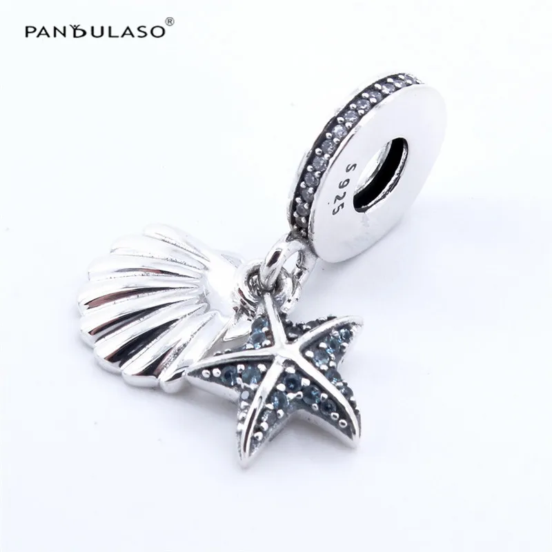 

Pandulaso Tropical Starfish & Sea Shell Beads 925 Sterling Silver Jewelry bead DIY Making Fit European Charm Bracelet &Necklace