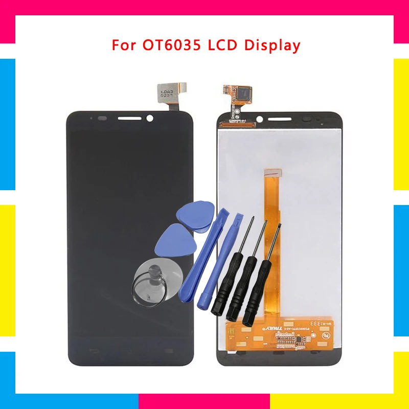 

LCD Display Screen With Touch Screen Digitizer Assembly For Alcatel One Touch Idol S 6035 OT6035 6035R 6035Y Replacement