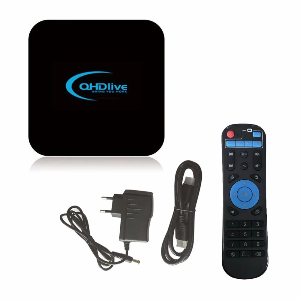 QHDlive-IP tv 1 г + г 8G tv Box Intelligent Coding 2400 + живые каналы сетевая ТВ-приставка для Android OS 6,0