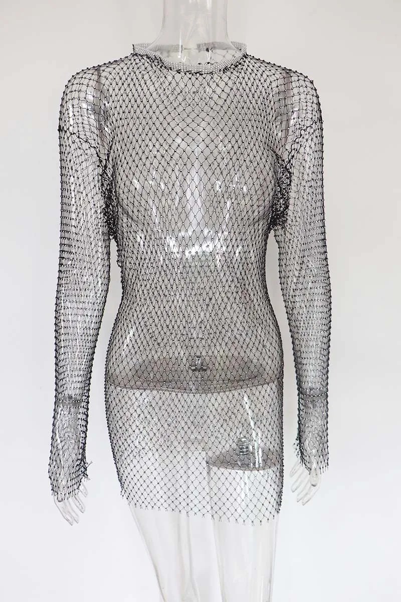diamante net dress