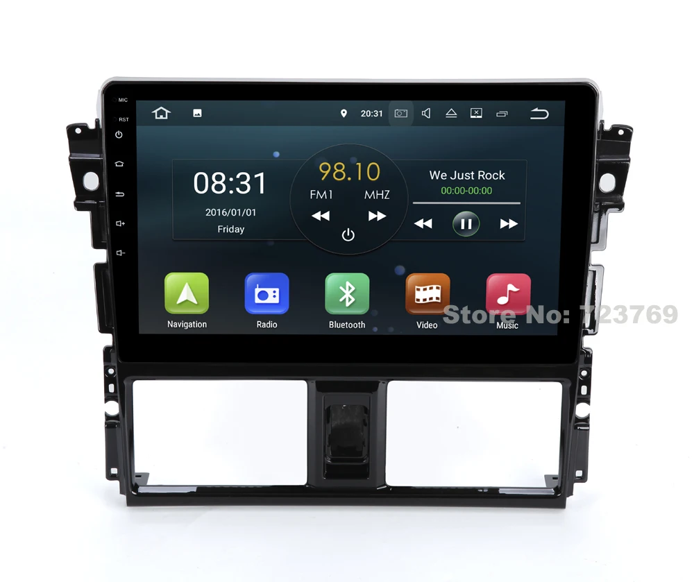 Flash Deal 4G RAM, 32G ROM, 10.1 inch Android 8.0 Car GPS Navigation System Stereo Radio Media audio for Toyota Vios Yaris Sedan 2014 2015 1