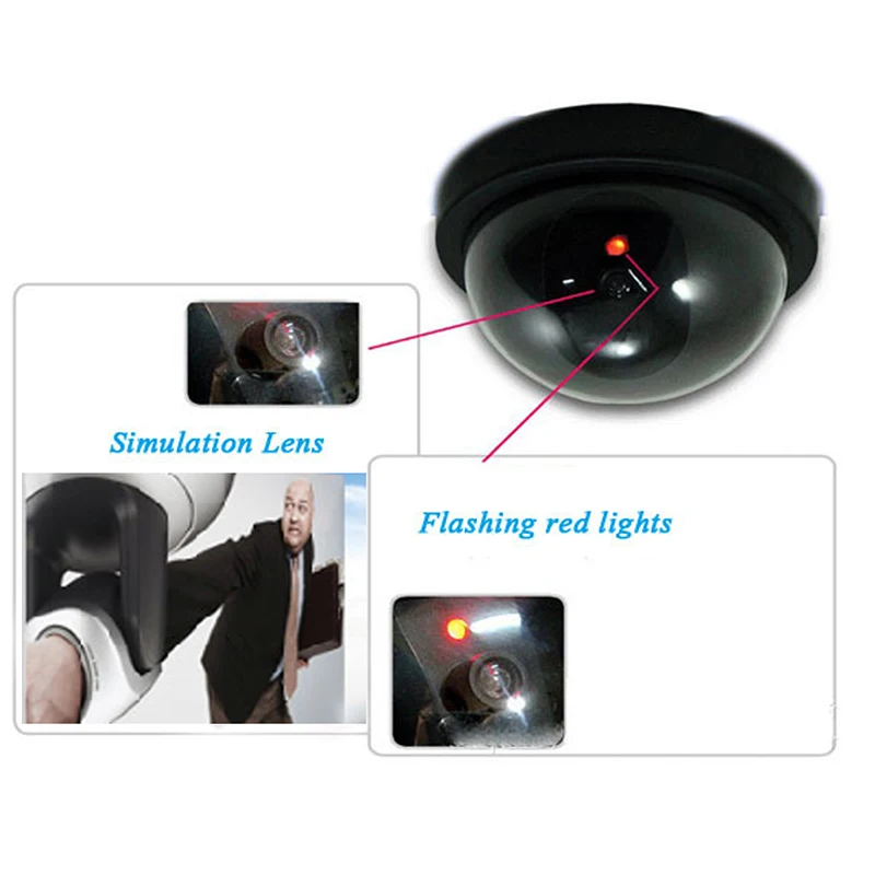 Outdoor Indoor Fake Dummy Camera Video Surveillance Simulated Camera Dome CCTV home Security Cameras With Flashing Led Light