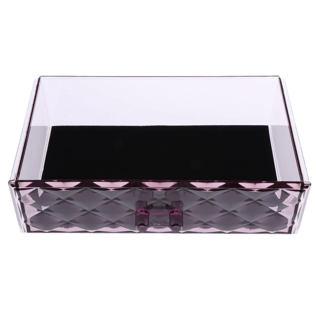Премиум Фиолетовый органайзер для макияжа акриловый косметический ящик с ящиками и коробкой для демонстрации ювелирных изделий