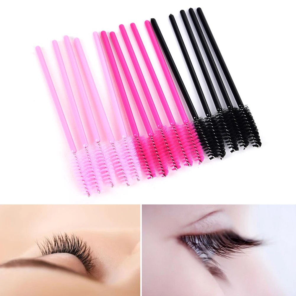 50pcs/lot Disposable Mascara Wands Applicator Lashes Nylon Makeup