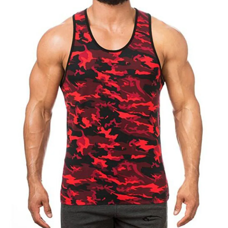 Military Summer Men's Tank Tops Camo Casual Sleeveless Tee Crew Neck ...