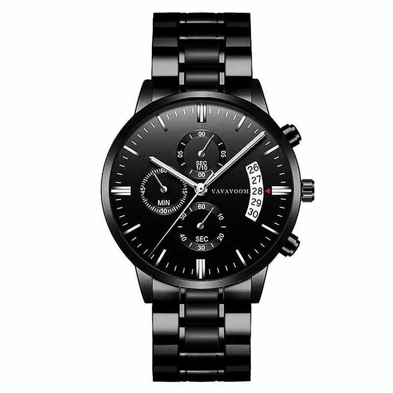 

Business Men's Watch Fashion Casual Men Stainless Steel Watches Waterproof Quartz Clock Top 2019 Brand Black Relogio masculino