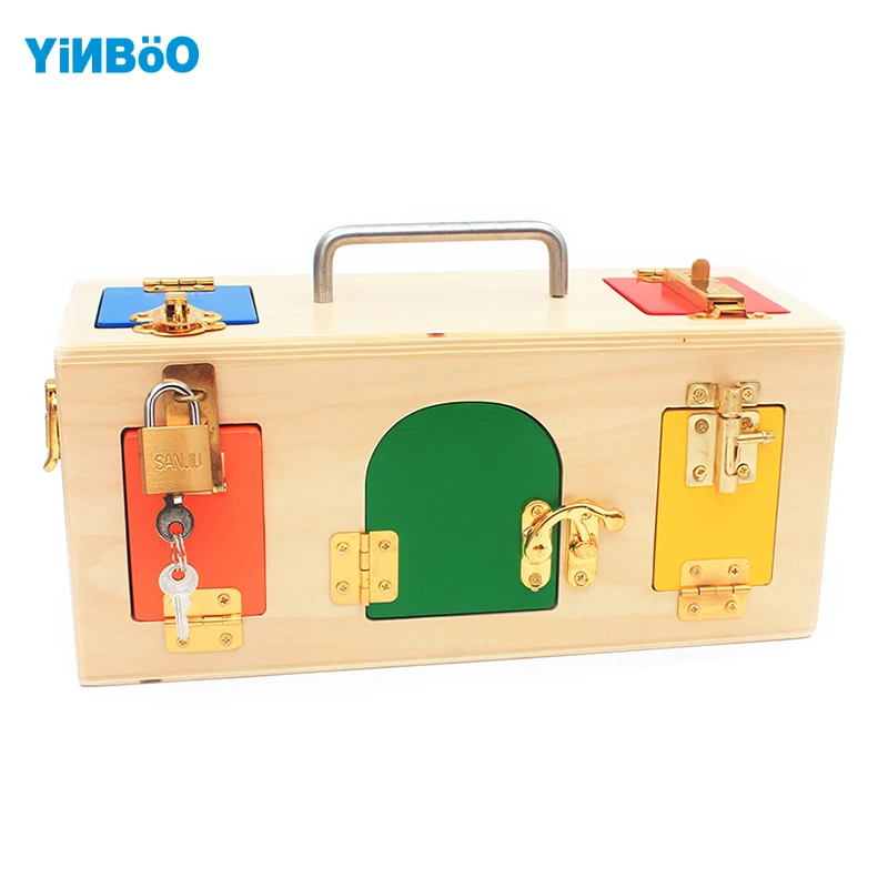 Montessori Materials Lock Set Lock and Key Tool sets 9 Locks Latch