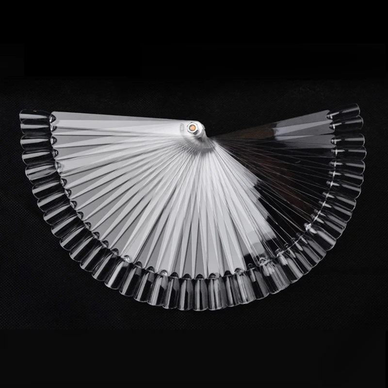 

50pcs False Nail Tips Color Card Practice Display Tools Transparent /White Buckle Ring Manicure Nail Art Tool