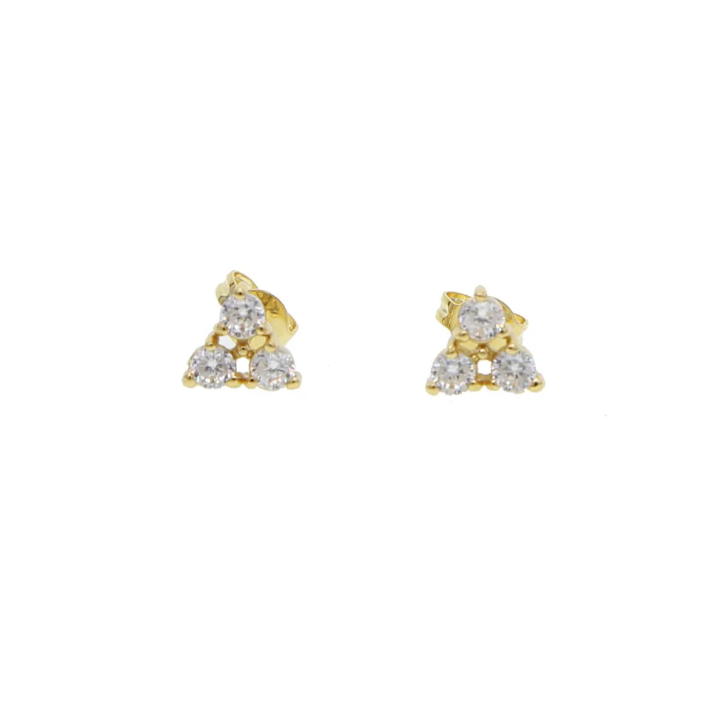 

2018 simplel wholesale cheap cz stud multi piercing mini small AAA cubic zirconia simple triangle cz earring