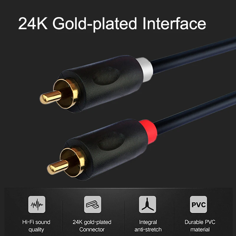 EGRINCY 2RCA To 2 RCA Male To Male Audio Cable Gold-Plated 2RCA R/L Audio Cable For Quad 405 Home Theater TV Amplifier Sound Box EGRINCY 2RCA To 2 RCA Male To Male Audio Cable Gold-Plated 2RCA R/L Audio Cable For Quad 405 Home Theater TV Amplifier Sound Box