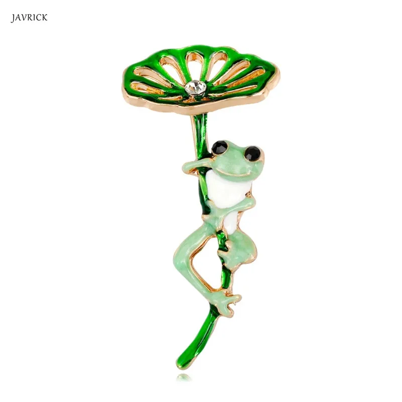 

Frog and Lotus leaf Brooch Green Fashion For Clothing Backpack Pin Creative Corsage Badge Icons