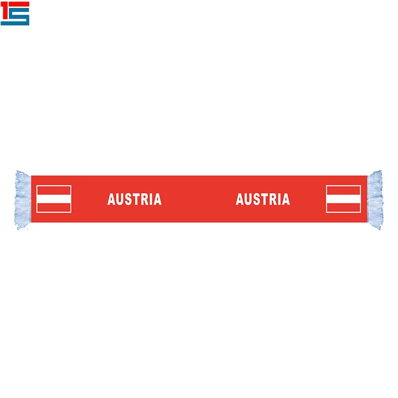 FACTORY DIRECTLY!! Top quality polyester printed customized soccer scarf AUSTRIA national logo scarf
