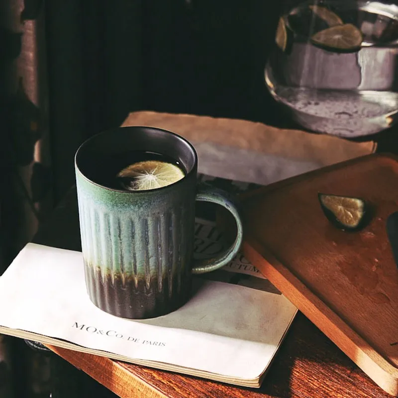 High Quality Vintage Coffe Tea Mug Handmade Ceramic Porcelain Drinking Cup Classice Retro Gradient Mug For Milk Coffee Drinkware (6)
